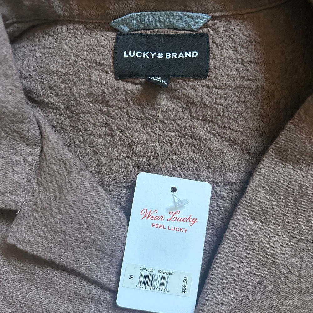 Lucky Brand Men's Casual Brown Button Down Shirt - Picture 2 of 5